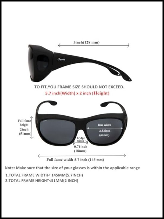 Fit Over Glasses Polarized Sunglasses UV400 Protection Unisex